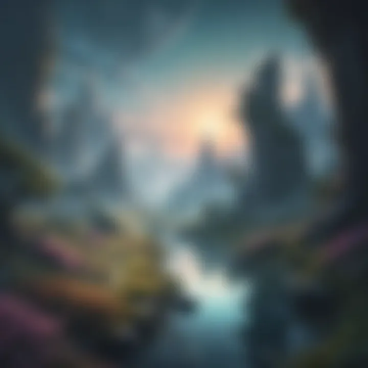 Ethereal dreamlike landscape crafted with digital artistry