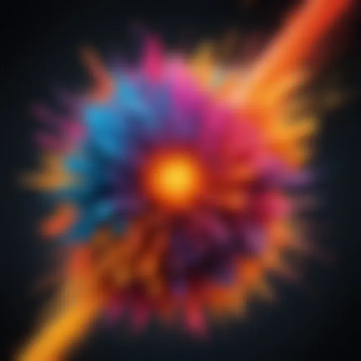 Vibrant color spectrum exploding with creativity