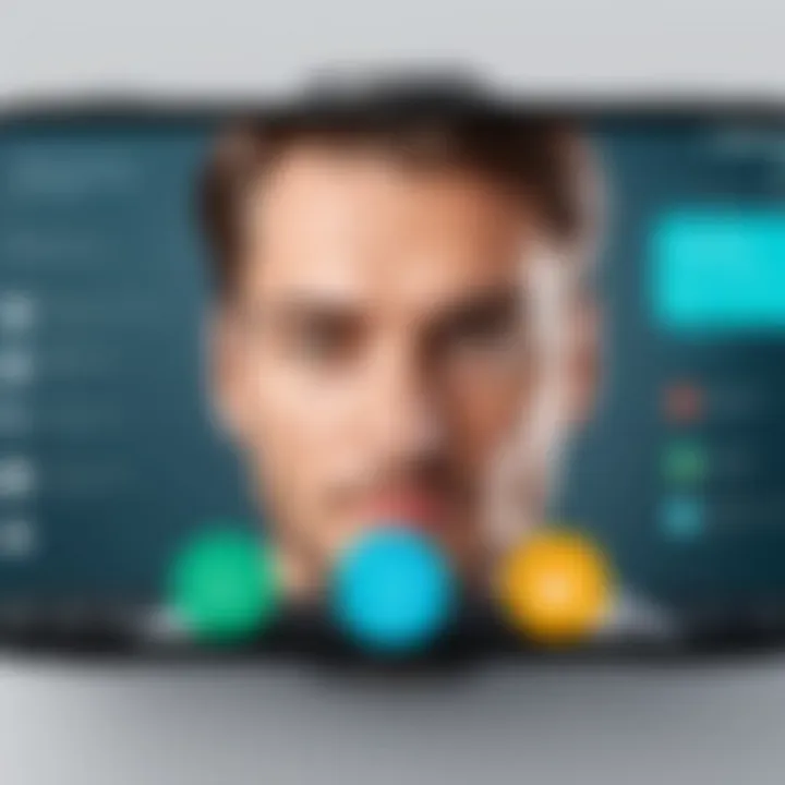 Android phone displaying video conferencing interface