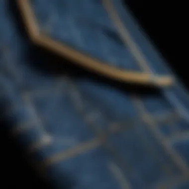 Sleek Geometric Denim Design Minimalist Denim Jeans with Geometric Stitching