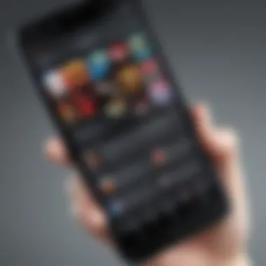Music Library on Mobile Device Mobile phone with downloaded music library