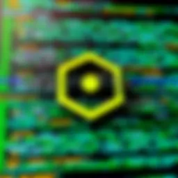 Node.js logo with code snippets