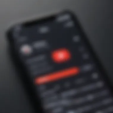 YouTube Music App on Smartphone Smartphone with YouTube Music app icon