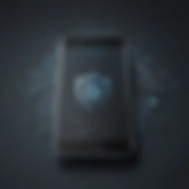 Illustration of a shield symbolizing privacy on a phone screen