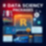 A collection of R data science packages showcased in a visually appealing layout