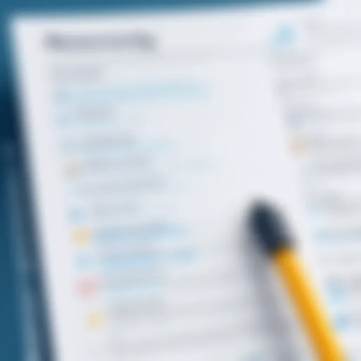 Conceptual image of a checklist highlighting recovery steps