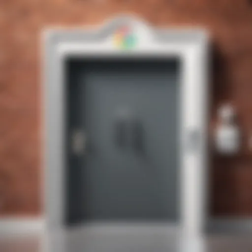 Illustration of a secure door representing account access