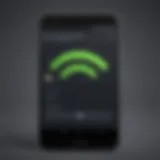 Illustration of Android phone with WiFi signal