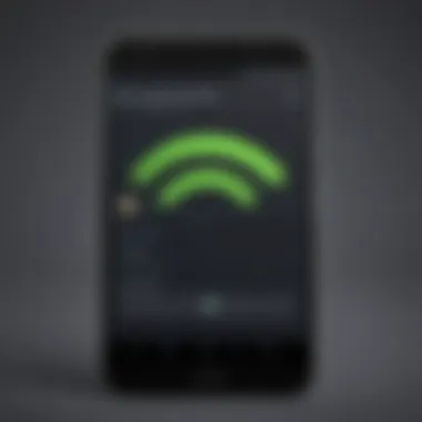 Unlocking WiFi Passwords on Android Device Illustration of Android phone with WiFi signal