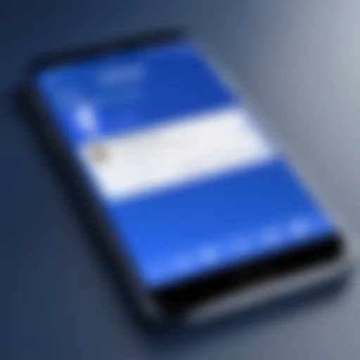 Illustration of a smartphone displaying Facebook interface
