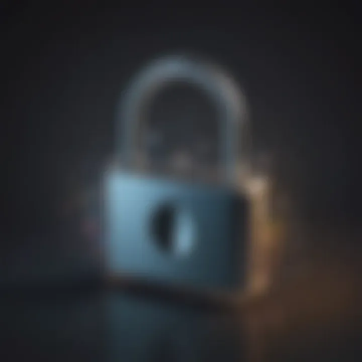 Illustration of a secure lock symbolizing legal music downloading