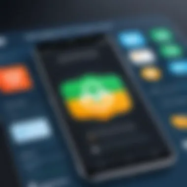 Enhanced Security Features Graphic depicting secure SMS recovery on Android device