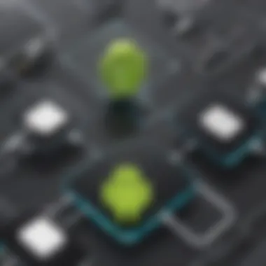 Seamless Connectivity for App Transfer Illustration of two interconnected Android devices symbolizing app transfer