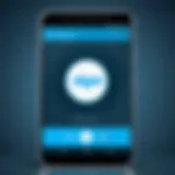 Skype app icon on Android phone screen
