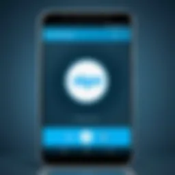 Skype app icon on Android phone screen