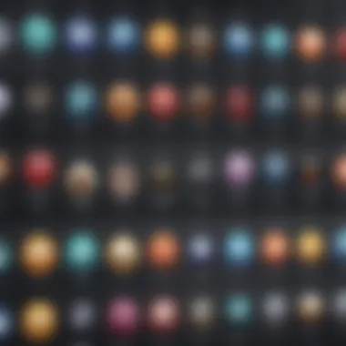 Diverse Music Genres Interface Sophisticated radio app interface displaying music genres