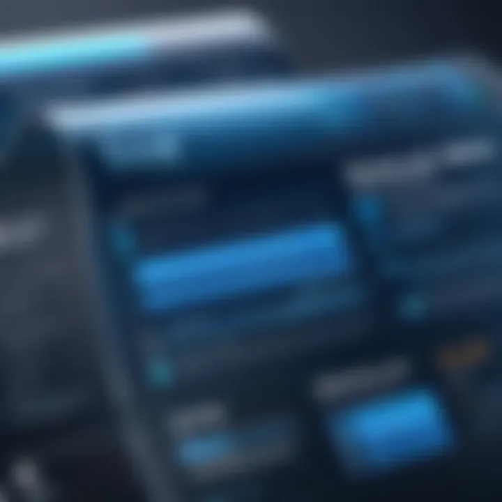 Visual representation of sticky elements interacting with scroll