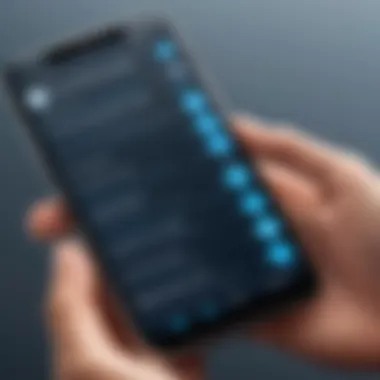 A user navigating through smartphone settings