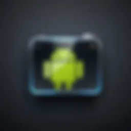 Icon representation of an Android device showcasing video download functionality