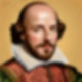 Portrait of William Shakespeare depicting his thoughtful expression.