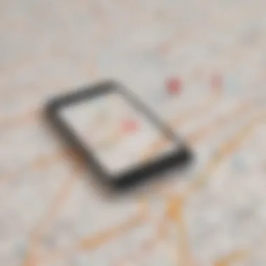 Pinpoint Location on Map Map showing phone location pinpointed