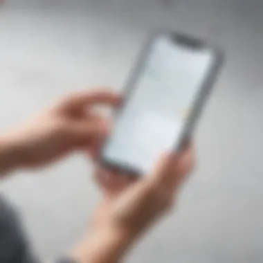 Person using mobile tracking app