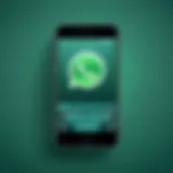 Mobile phone with WhatsApp logo