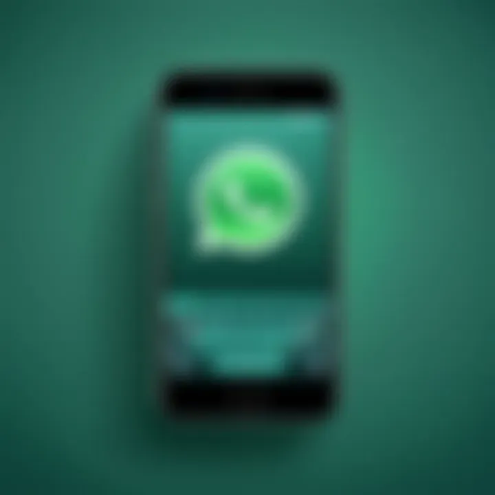 Mobile phone with WhatsApp logo