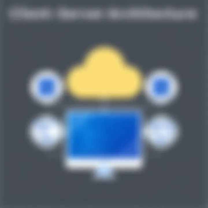 Conceptual diagram of client-server architecture showing interactions