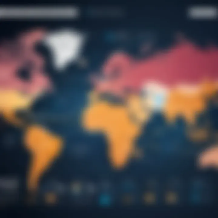 Global map highlighting foreign direct investment flows