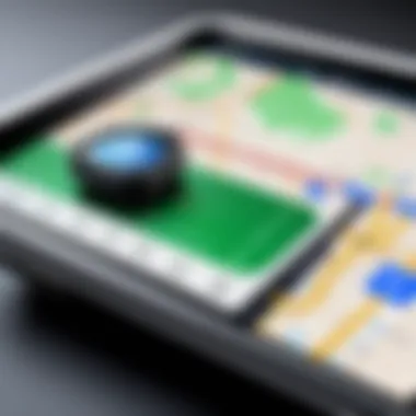 GPS Device Integrated with Radar Detection Technology A close-up of a GPS device paired with a radar detection app.