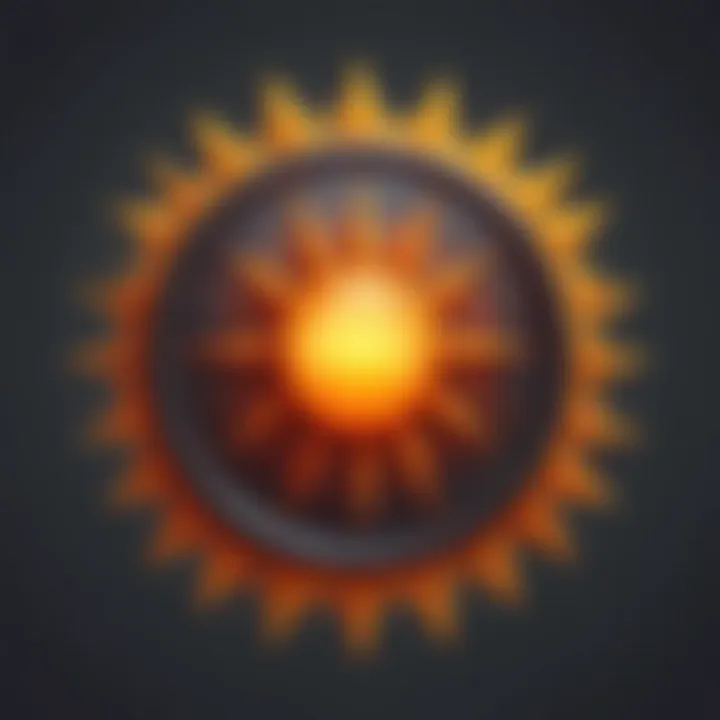 Illustration showcasing a radiant sunrise symbolizing a noun