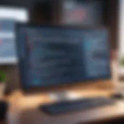 Java programmer coding in a software development environment