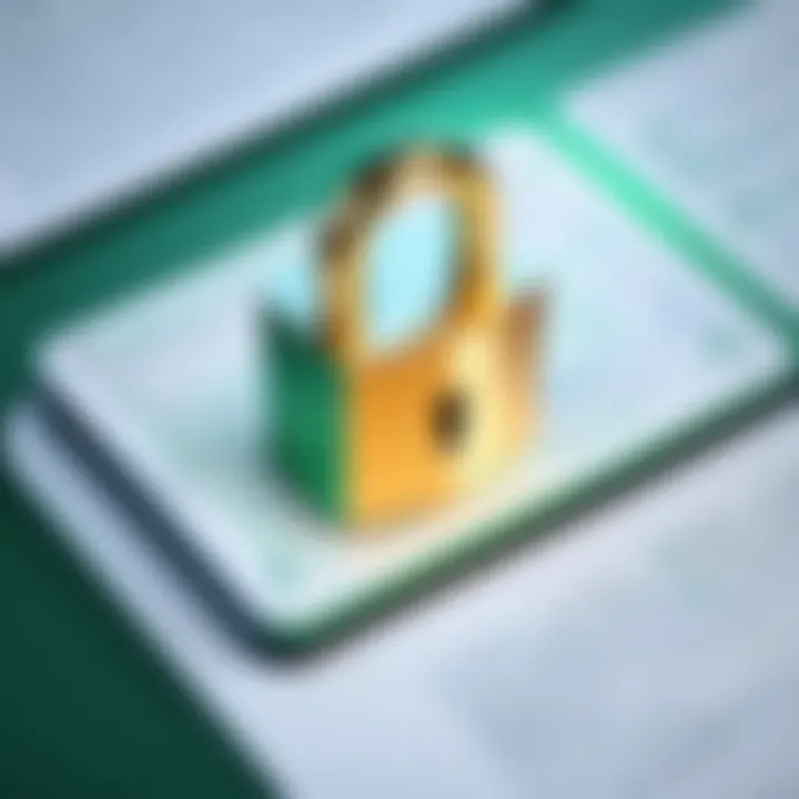 Illustration of a complex password lock on an Excel file