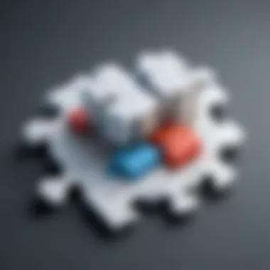 SQL Syntax Puzzle Pieces Abstract representation showing SQL syntax components as puzzle pieces fitting together