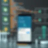 Android Application Update Interface An illustration showcasing the Android application update interface