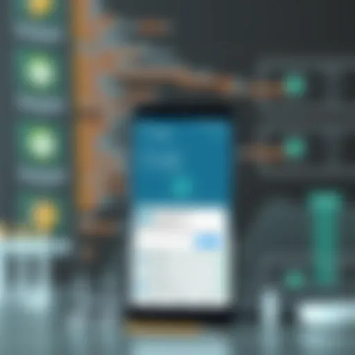 Android Application Update Interface An illustration showcasing the Android application update interface