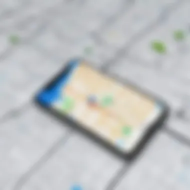 Map Display of Lost iPhone Location Map showing the location of a lost iPhone