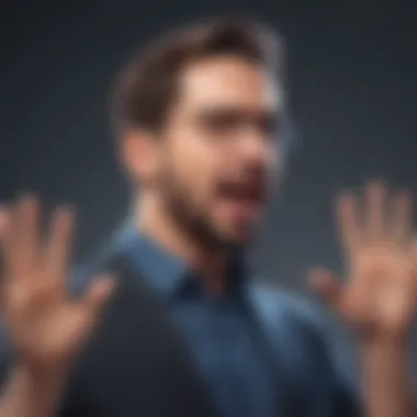 Inspiring the masses with unwavering passion Visionary speaker gesturing passionately at audience